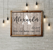 Load image into Gallery viewer, Family signs with names - personalized last name signs canvas