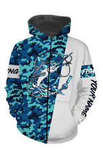 Load image into Gallery viewer, Swordfish Fishing Sea Camo Custom Name Full Printing Shirts Personalized Gift TATS114