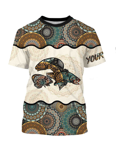 Texas Slam Fishing Vintage Mandala 3D All Over printed Customized Name Shirts Personalized Gift TATS130