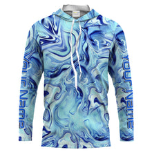 Load image into Gallery viewer, Custom Saltwater Long sleeve Fishing Shirts UV Protection, Sea wave camo Fishing Shirts - IPHW1560