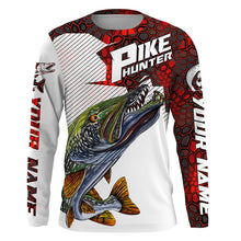 Load image into Gallery viewer, Pike Hunter Custom Nothern Pike Fishing Jerseys, Pike Long Sleeve Fishing Shirts | Red Camo IPHW3835