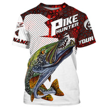 Load image into Gallery viewer, Pike Hunter Custom Nothern Pike Fishing Jerseys, Pike Long Sleeve Fishing Shirts | Red Camo IPHW3835