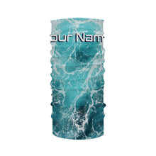 Load image into Gallery viewer, Custom Saltwater Long Sleeve performance Fishing Shirts, blue Sea wave camo Fishing jerseys IPHW1327