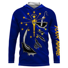 Load image into Gallery viewer, Indiana Flag 3D Fish Hook UV Protection Custom Long Sleeve performance Fishing Shirts IPHW489