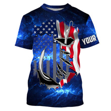 Load image into Gallery viewer, US Fishing Fish Hook American Flag UV protection Custom long sleeves Patriotic fishing apparel gifts - NQS3660