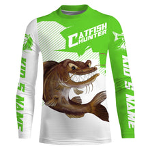 Load image into Gallery viewer, Angry Catfish Custom Long sleeve performance Fishing Shirts, Catfish hunter Fishing jerseys | green IPHW3378