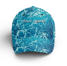 Load image into Gallery viewer, Saltwater Sea wave camo Custom Adjustable Fishing Baseball Trucker Angler hat cap Fishing gifts IPHW3266