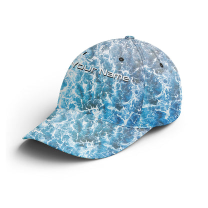 Saltwater Sea wave camo Custom Adjustable Fishing Baseball Trucker Angler hat cap Fishing gifts IPHW3268