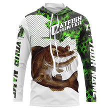 Load image into Gallery viewer, Angry Catfish Custom Long Sleeve Fishing Shirts, Catfish Hunter Fishing Jerseys | Blue Camo IPHW4174