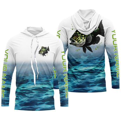 Custom Crappie Long Sleeve Tournament Fishing Shirts, Crappie Fishing Jerseys | Blue IPHW5851