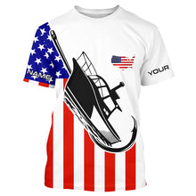 Load image into Gallery viewer, Custom Deep Sea Fishing Shirts With Boat Name, American Flag Saltwater Fishing Shirts IPHW4761