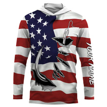 Load image into Gallery viewer, Custom US Flag US Fishing 3D Fish Hook UV Protection Long Sleeve personalized fishing apparel gift IPHW448