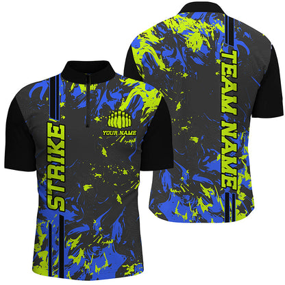 Personalized Strike Bowling Team Jersey, Men Women Bowling Polo/ Quarter-Zip Shirts IPHW6022
