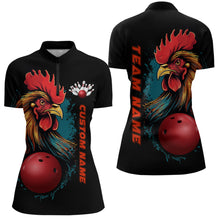Load image into Gallery viewer, Custom Chicken Bowling Shirts Women Bowling Quarter-Zip Shirts Team Bowling League Jersey IPHW5290