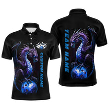 Load image into Gallery viewer, Personalized Blue Dragon Bowling Team Jerseys Men Polo Shirts Bowling League Shirts IPHW5353