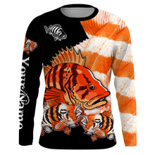 Load image into Gallery viewer, Rockfish Fishing Customize Name UV protection quick dry UPF 30+ long sleeves fishing shirts, rockfish hoodie NQS2489