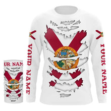 Load image into Gallery viewer, Custom Florida Flag Shirts, Patriot Long Sleeve Performance Shirts UV Protection Upf 30+ NQS2493