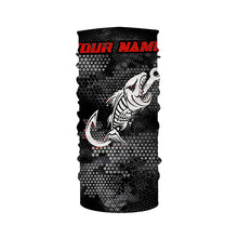 Load image into Gallery viewer, Fish reaper skull fish hook custom name sun protection long sleeve fishing shirts, fishing gifts NQS4329