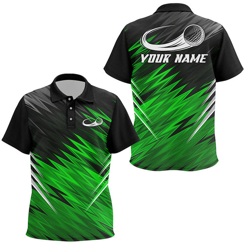 Kid golf polo shirts custom Green and black pattern shirt for Kid, personalized golf gifts NQS6594