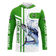 Load image into Gallery viewer, Wahoo fishing Customize name and boat name fishing shirts for men, custom fishing apparel | Green - NQS3251