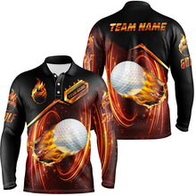Load image into Gallery viewer, Mens golf polo shirts custom light flame golf ball team golf jerseys, golf attire for men NQS6701