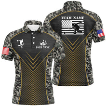 Load image into Gallery viewer, Mens Bowling Polo Shirts Custom camo American flag team League Mens Jerseys NQS6702