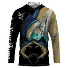 Load image into Gallery viewer, Sailfish saltwater fishing Customize Name UV protection quick dry UPF 30+ long sleeves fishing shirts,gifts for fishing lover NQS2450