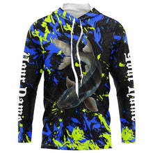 Load image into Gallery viewer, Catfish fishing green blue camo Custom UV protection performance long sleeve fishing jerseys NQS7240