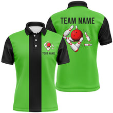 Load image into Gallery viewer, Personalized Green Black Retro Bowling Polo Shirts For Men custom vintage bowling team jerseys NQS6804