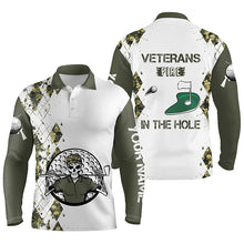Load image into Gallery viewer, Mens golf polo shirts custom name Veterans fire in the hole skull golf shirt, golf tops for mens NQS5212