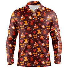 Load image into Gallery viewer, Fall season pattern Thanksgiving Mens golf polo shirts custom Thanksgiving golf tops for men NQS6837