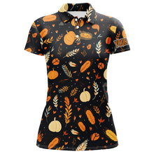 Load image into Gallery viewer, Thanksgiving pattern Womens golf polo shirts custom Thanksgiving gift best womens golf wear NQS6838