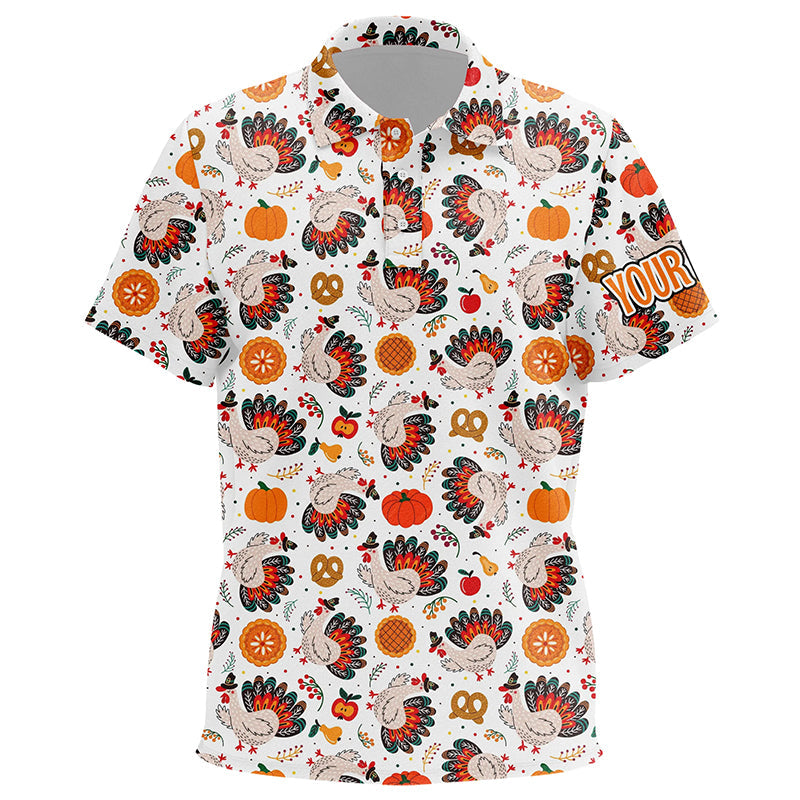 Turkey Thanksgiving pattern Kid golf polo shirts custom Thanksgiving gift best golf wear for Kid NQS6839