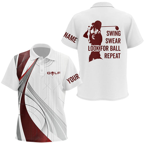 Kid golf polo shirts custom swing swear look for ball repeat white golf tops for Kids NQS6863