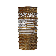 Load image into Gallery viewer, Redfish puppy drum Fishing American flag patriotic Customize Name long sleeves fishing shirts UPF 30+ NQS2220