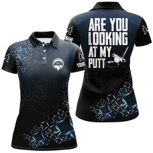 Load image into Gallery viewer, Black Womens golf polo shirt custom Are you looking at my putt ladies golf shirts, golfing gifts NQS6409