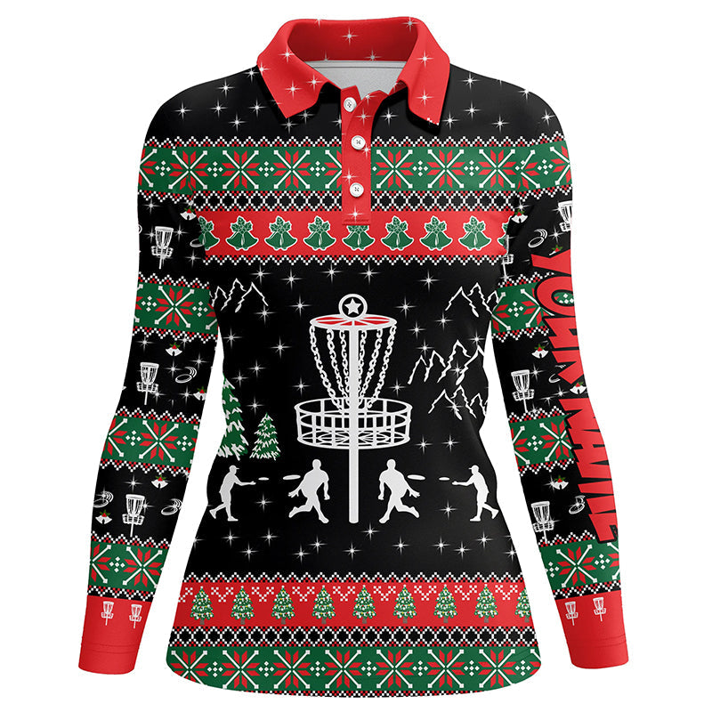 Funny ugly Christmas Womens golf polo shirt custom disc golf apparel Disc golf shirt for ladies NQS6643
