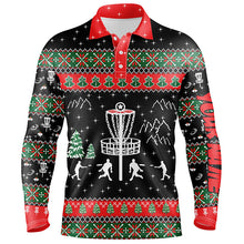 Load image into Gallery viewer, Funny ugly Christmas Mens golf polo shirts custom disc golf apparel Xmas Disc golf shirt for mens NQS6643