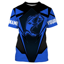 Load image into Gallery viewer, Personalized Bass Fishing tattoo jerseys, Bass Fishing Long Sleeve Fishing tournament shirts | blue - NQS3624