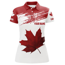 Load image into Gallery viewer, Canadian flag Womens golf polo shirt custom Maple leaves patriotic Canada golf shirt for ladies NQS6659