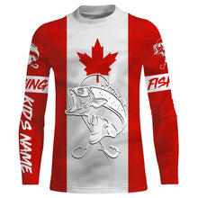 Load image into Gallery viewer, Bass Fishing 3D Canadian Flag Customize name All over print shirts NQS490