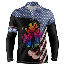 Load image into Gallery viewer, Men golf polo shirts American flag golf clubs custom team golf polo shirts, personalized golf gifts NQS4409