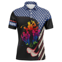 Load image into Gallery viewer, Men golf polo shirts American flag golf clubs custom team golf polo shirts, personalized golf gifts NQS4409