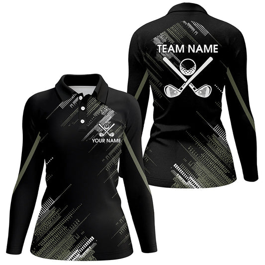 Black Womens golf polo shirts custom golf clubs team golf shirts, gifts for the golfer NQS7343