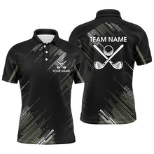 Load image into Gallery viewer, Black Mens golf polo shirts custom golf clubs team golf shirts, gifts for the golfer NQS7343