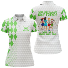 Load image into Gallery viewer, Custom funny women golf polo shirts multi-color we&#39;re more than just golf friends we&#39;re small gang NQS3669