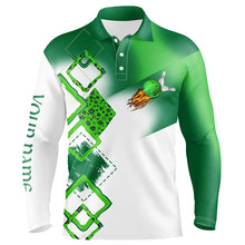 Load image into Gallery viewer, Green clover Mens polo bowling shirts Custom St Patrick Day team league bowling jerseys NQS7207