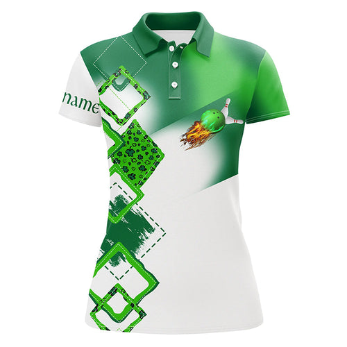 Green clover Women bowling polo shirt Custom St Patrick Day team league bowling jerseys NQS7207