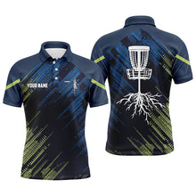 Load image into Gallery viewer, Green and blue Mens disc golf polo shirts custom disc golf team disc golf jersey NQS6275