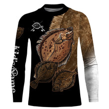 Load image into Gallery viewer, Flounder Fishing Customize Name UV protection long sleeves fishing shirts, gifts for fishing lover NQS2449